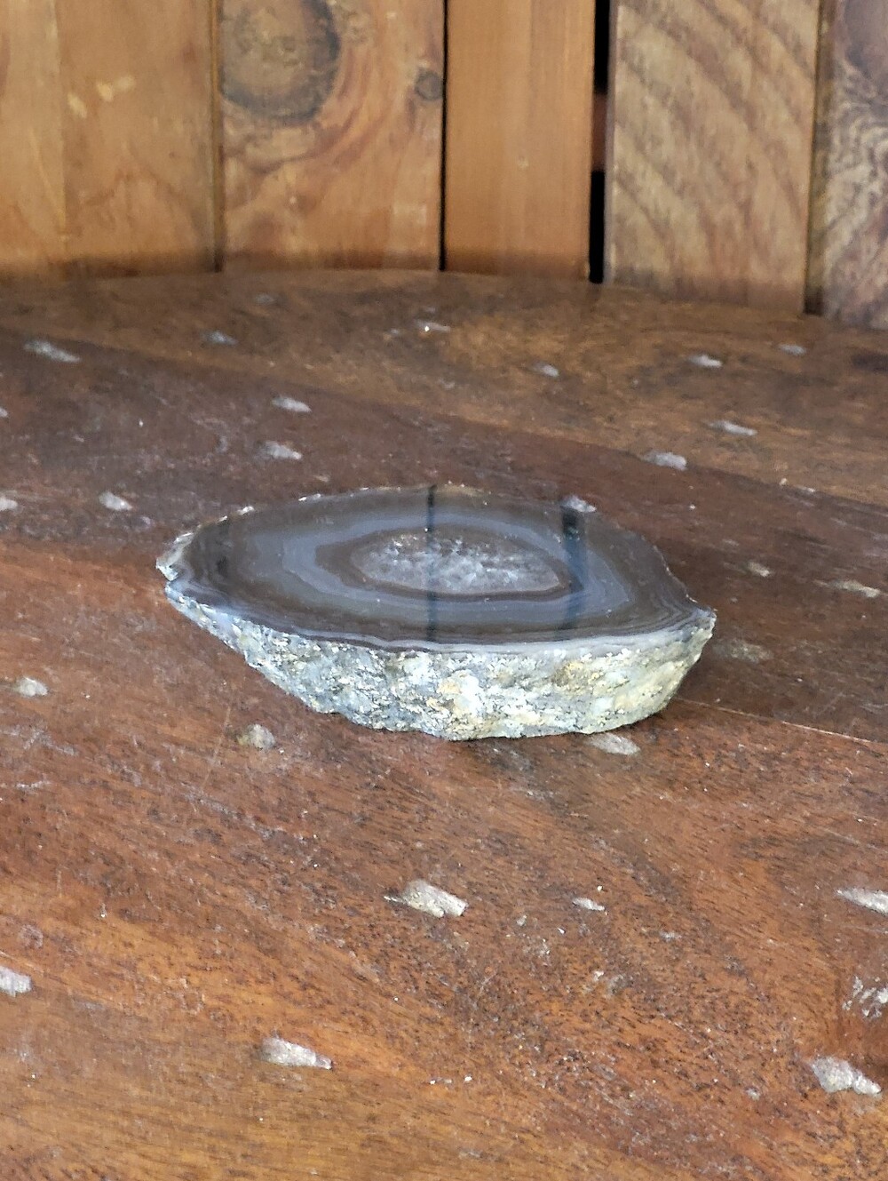 Polished Gray Agate Slice Decorative Accent - Picture 2 of 8